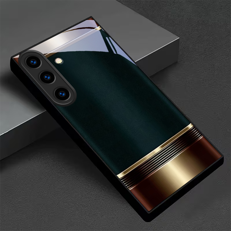 Samsung Galaxy S24 - Elegant Retro Metalen Frame Zwart Glazen